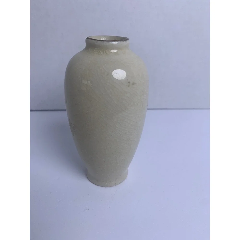 Vintage Homco Miniature Bud Vase Japan Crackle Glaze Floral Pink Orange Poppy 4